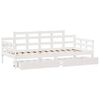vidaXL Lit de jour et tiroirs sans matelas blanc 90x200 cm bois massif