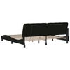 vidaXL Cadre de lit avec LED sans matelas noir 200x200 cm tissu