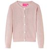 Cardigan pour enfants tricot&eacute; rose doux 116