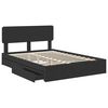 vidaXL Lit de Rangement Noir 150 x 200 cm Bois d'ing&eacute;nierie