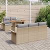 vidaXL Ensemble de canap&eacute; de jardin 6 pcs Beige Poly rotin
