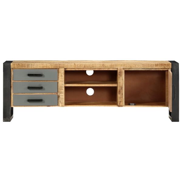 vidaXL Meuble TV 120x30x40 cm Bois massif de manguier