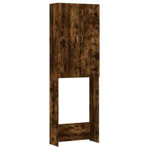vidaXL Meuble pour machine &agrave; laver Ch&ecirc;ne fum&eacute; 64x25,5x190 cm