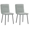 vidaXL Chaises &agrave; manger lot de 2 Gris clair Velours