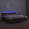 vidaXL Sommier &agrave; lattes de lit avec matelas et LED Marron 180x200 cm