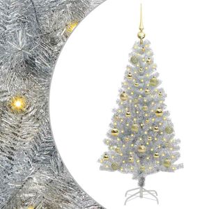 vidaXL Sapin de No&euml;l Argent 120 cm PET