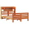vidaXL Lit biblioth&egrave;que sans matelas cire marron 140x190 cm pin massif