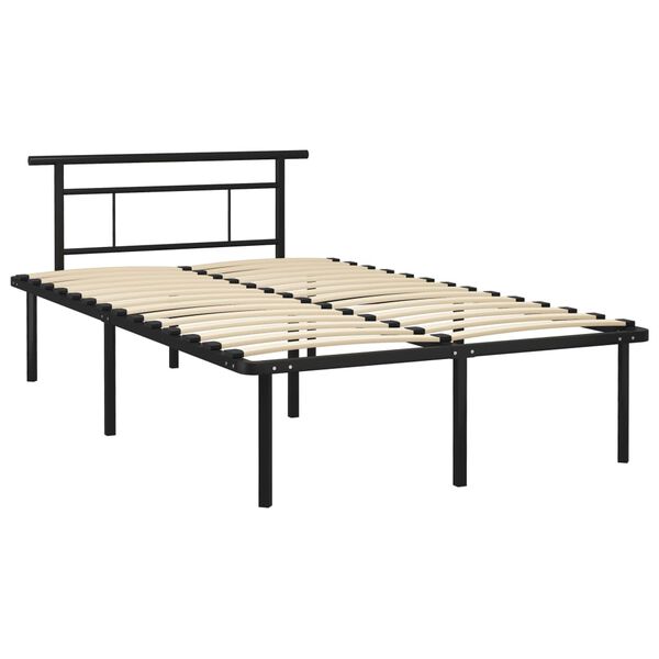 vidaXL Cadre de lit sans matelas noir m&eacute;tal 120x200 cm