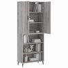 vidaXL Buffet haut Sonoma gris 69,5x34x180 cm Bois d'ing&eacute;nierie