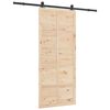 vidaXL Porte coulissante Marron 100 x 208 cm Bois de pin massif