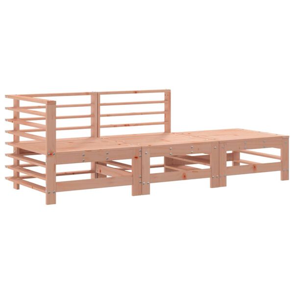 vidaXL Salon de jardin 3 pcs avec coussins bois massif douglas