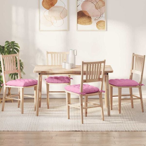 vidaXL Coussins de si&egrave;ge 4 pcs Rose 40 x 40 x 6 cm tissu
