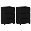 vidaXL Tables de chevet 2 pcs noir 40x35x62,5 cm bois d'ing&eacute;nierie
