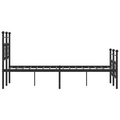 vidaXL Cadre de lit métal sans matelas avec pied de lit noir 120x200cm