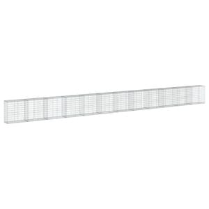 vidaXL Panier gabion avec couvercle 1200x50x100 cm fer galvanis&eacute;