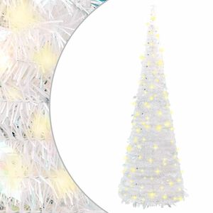 vidaXL Sapin de No&euml;l artificiel escamotable 100 LED blanc 150 cm