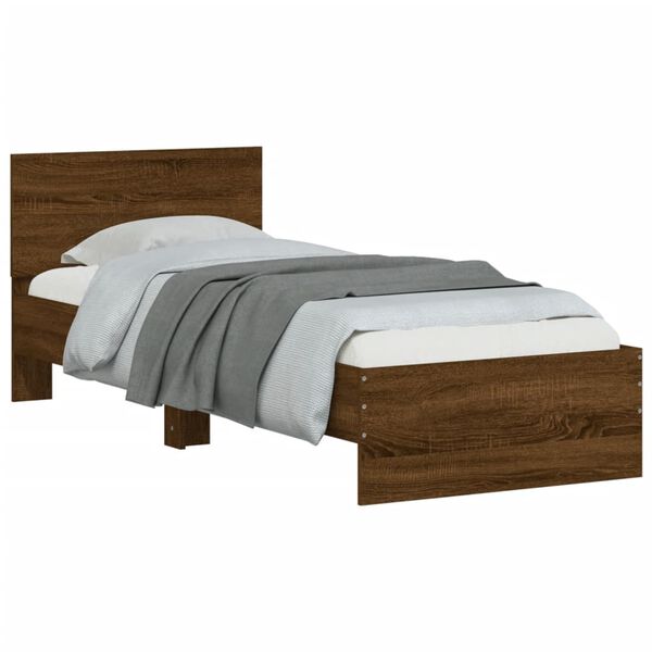 vidaXL Cadre de lit sans matelas avec t&ecirc;te de lit 90x190 cm