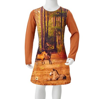 Robe pour enfants à manches longues cognac 116