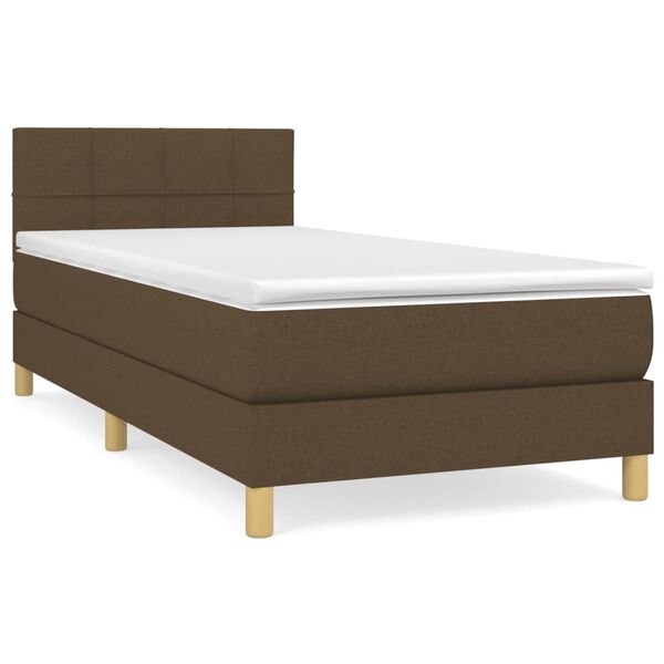vidaXL Sommier &agrave; lattes de lit avec matelas Marron fonc&eacute; 80x200 cm