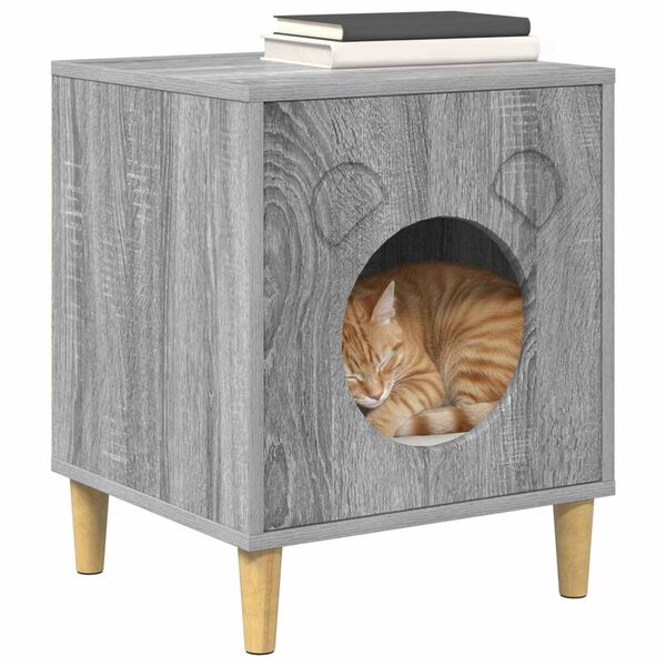 vidaXL Maison pour chat Gris Sonoma 42,5 x 40 x 53 cm