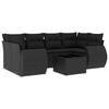 vidaXL Salon de jardin 7 pcs avec coussins noir r&eacute;sine tress&eacute;e