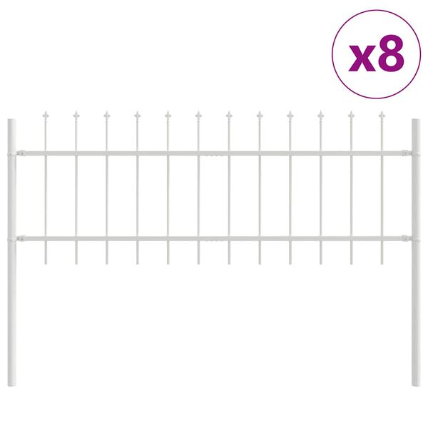 vidaXL Cl&ocirc;ture de jardin 8 pcs Blanc 13,6 x 0,6 m