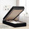 vidaXL Cadre de lit avec matelas avec matelas 2 pcs Noir tissu