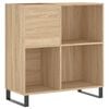vidaXL Armoire &agrave; disques ch&ecirc;ne sonoma 84,5x38x89 cm bois d'ing&eacute;nierie