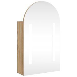 vidaXL Armoire de bain &agrave; miroir avec LED arqu&eacute;e ch&ecirc;ne 42x13x70 cm