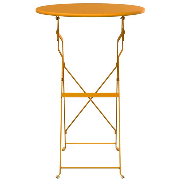 vidaXL Table bistrot Moutarde &Oslash;50x71 cm Acier rev&ecirc;tu de poudre