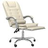 vidaXL Fauteuil de massage inclinable de bureau Crème Similicuir