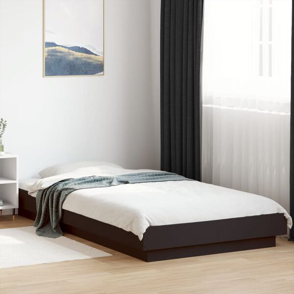 vidaXL Cadre de lit sans matelas noir 90x190 cm