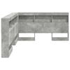 vidaXL T&ecirc;te de lit de rangement Gris b&eacute;ton 135 cm Bois d'ing&eacute;nierie