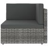 vidaXL Salon de jardin 5 pcs avec coussins Gris R&eacute;sine tress&eacute;e