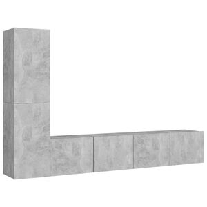 vidaXL Ensemble de meubles TV 4 pcs Gris b&eacute;ton Bois d'ing&eacute;nierie
