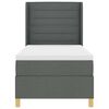 vidaXL Lit &agrave; ressorts avec matelas Gris 100 x 200 cm tissu