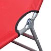 vidaXL Chaise longue avec coussin de t&ecirc;te Acier enduit de poudre Rouge