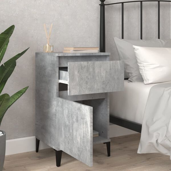 vidaXL Tables de chevet 2 pcs gris b&eacute;ton 40x35x70 cm