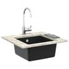 vidaXL &Eacute;vier Noir 430 x 460 mm 80% Quartz et 20% R&eacute;sine
