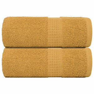 vidaXL Serviettes de toilette FROGN 2 pi&egrave;ces Or 30x30 cm 360 g/m&sup2;