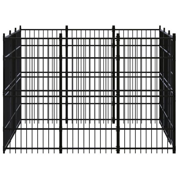 vidaXL Chenil d'ext&eacute;rieur pour chiens Acier 8,29 m&sup2;