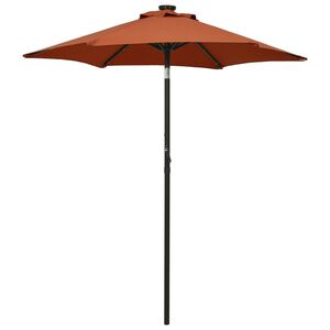 vidaXL Parasol de jardin avec lumi&egrave;res LED terre cuite aluminium