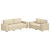 vidaXL Ensemble de canap&eacute; 2 pcs avec coussins en tissu cr&egrave;me