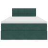 vidaXL Lit avec rangement et LED Vert fonc&eacute; 120 x 200 cm Velours