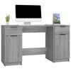 vidaXL Bureau avec armoire lat&eacute;rale Sonoma gris Bois d'ing&eacute;nierie