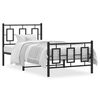 vidaXL Cadre de lit m&eacute;tal sans matelas avec pied de lit noir 90x200 cm