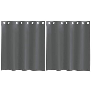 vidaXL Rideaux en voile avec &oelig;illets 2 pcs gris fonc&eacute; 140x140 cm