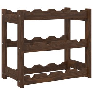 vidaXL Casier &agrave; bouteilles pour 12 bouteilles marron bois pin solide