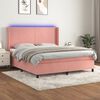vidaXL Sommier &agrave; lattes de lit matelas et LED Rose 180x200 cm Velours