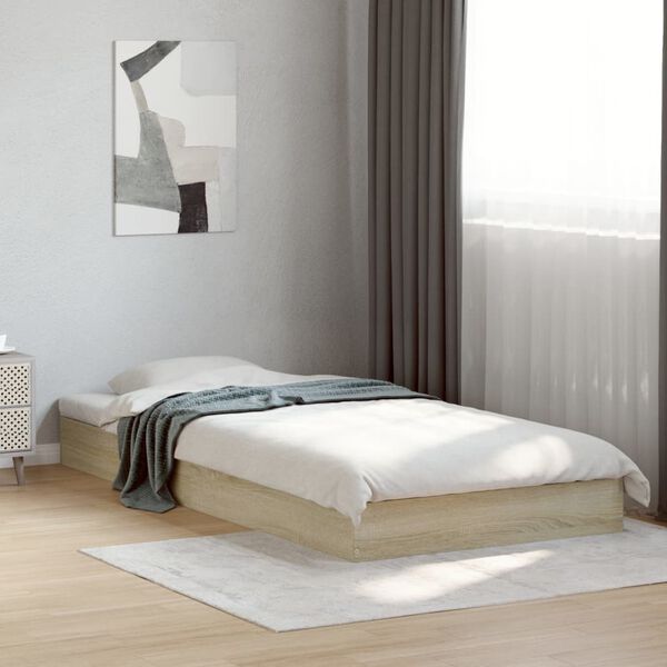 vidaXL Cadre de lit sans matelas ch&ecirc;ne sonoma 90x200 cm
